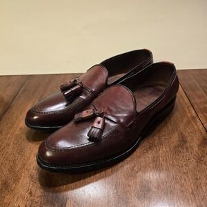 ALLEN EDMONDS Grayson Tassel Loafers Burgundy Leather Size 9 1/2A Made in USA